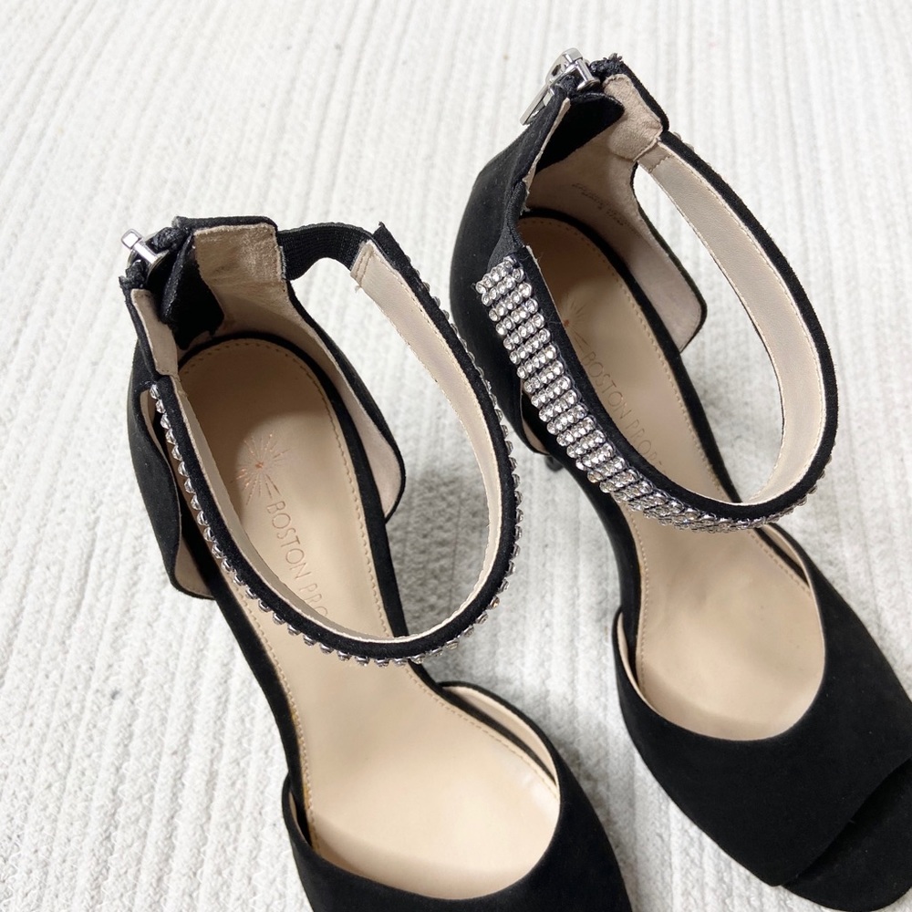 NEW Boston Proper Rabia Black Rhinestone Heels 8.5 - Picture 4 of 8